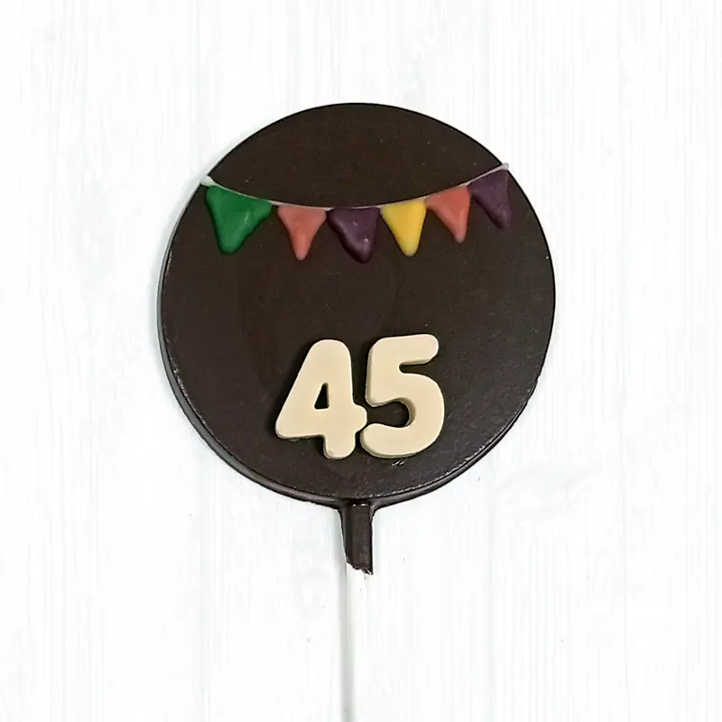 Piruleta de chocolate negro Aniversario