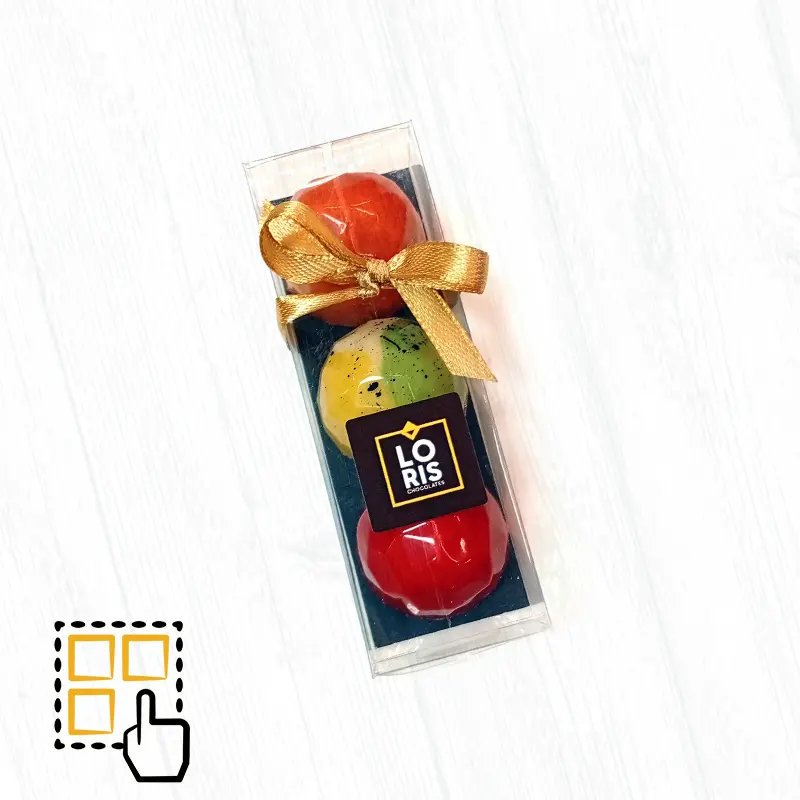 Caja 3 BOMBONES Personalizable artesanos sin lactosa sin gluten
