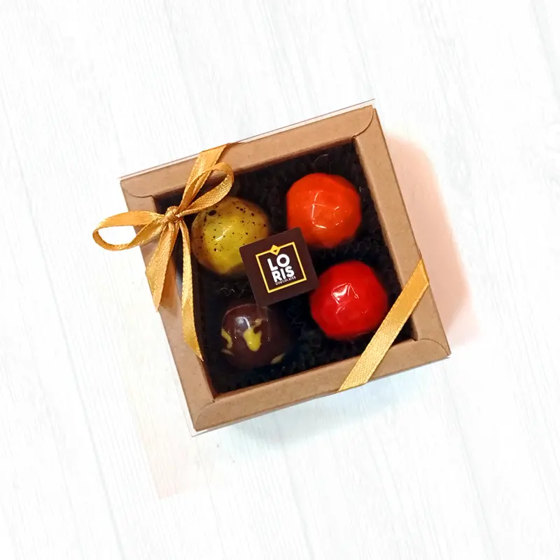 Caja 4 BOMBONES artesanos sin lactosa sin gluten