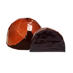 Bombón INTENSO. Bombón de intensidad pura, donde el protagonista es el exquisito sabor del chocolate negro República Dominicana 80%.