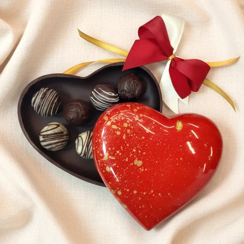 Bombonera CORAZÓN de chocolate ROJO