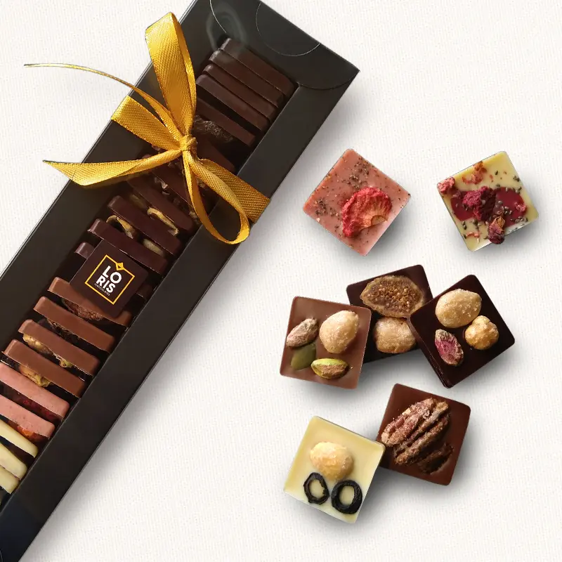 Caja degustación gourmet carrés de chocolate colección mixta