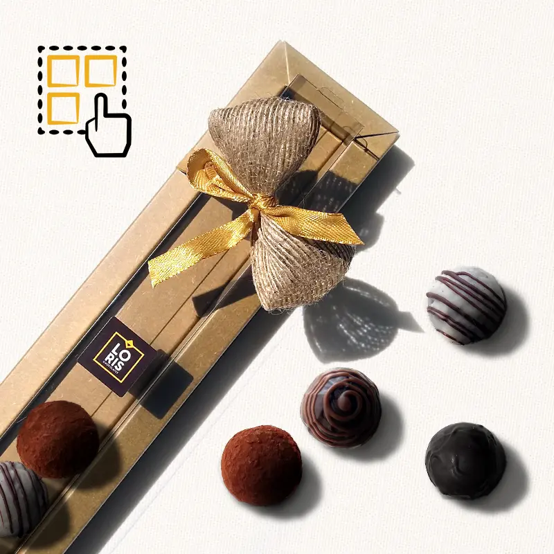 Caja regalo 8 trufas artesanales personalizable