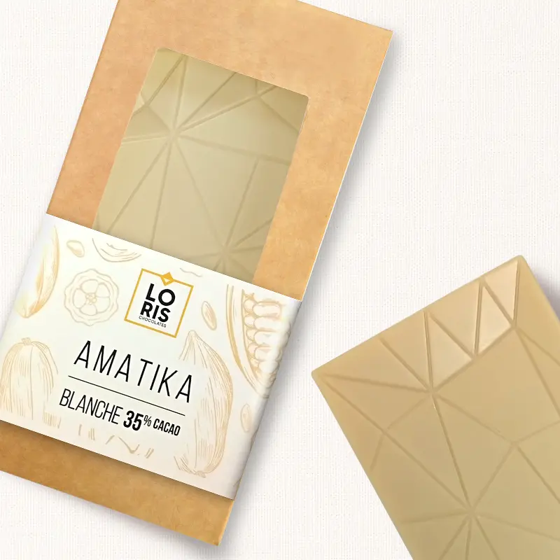 Chocolate blanco 35% vegano Amatika Blanche