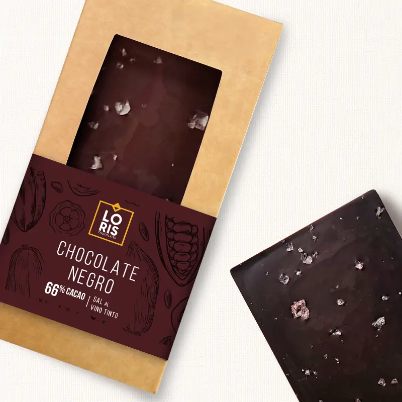Chocolate negro 66% con sal al vino tinto