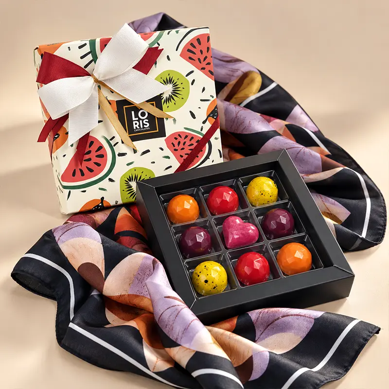 Caja regalo 9 bombones artesanales Sant Donís